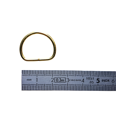 Lot de 2 demi-ronds - 18mm - Doré - Cuir en Stock
