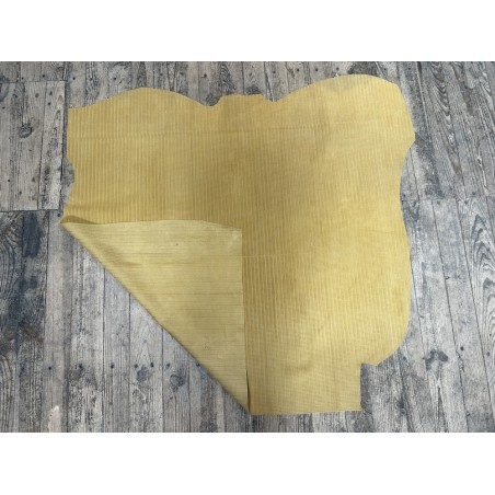 Peau de veau velours grain osier - JAUNE OCRE - cuir en stock