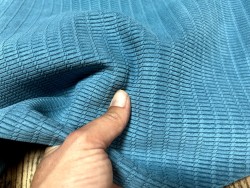 Peau de veau velours grain osier - BLEU ORAGE - cuir en stock