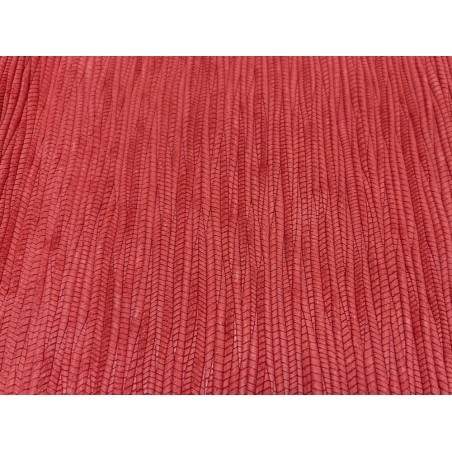 Peau de veau velours grain bambou - ROUGE CORAIL - Cuir en Stock