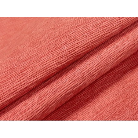 Peau de veau velours grain bambou - ROUGE CORAIL - Cuir en Stock