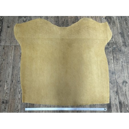 Peau de veau velours grain bambou - JAUNE OCRE - Cuir en Stock