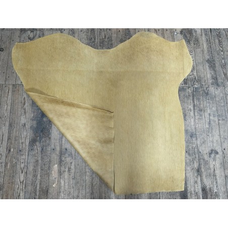 Peau de veau velours grain bambou - JAUNE OCRE - Cuir en Stock