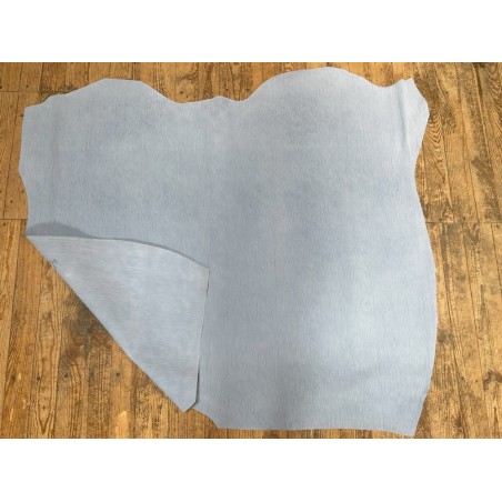 Peau de veau velours grain bambou - BLEU CIEL - Cuir en Stock