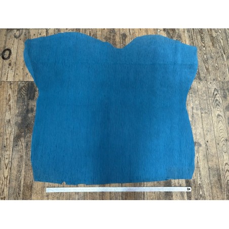 Peau de veau velours grain bambou - BLEU ORAGE - Cuir en Stock