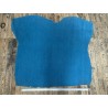 Peau de veau velours grain bambou - BLEU ORAGE - Cuir en Stock
