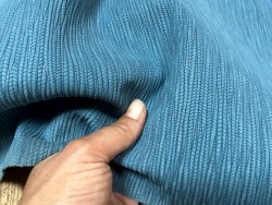Peau de veau velours grain bambou - BLEU ORAGE - Cuir en Stock
