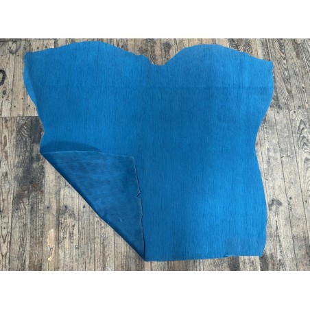 Peau de veau velours grain bambou - BLEU ORAGE - Cuir en Stock