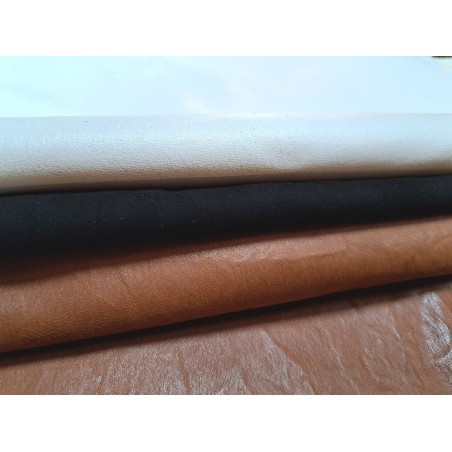 Lot de 3 peaux de cuir stretch - couleurs diverses - Cuir en Stock