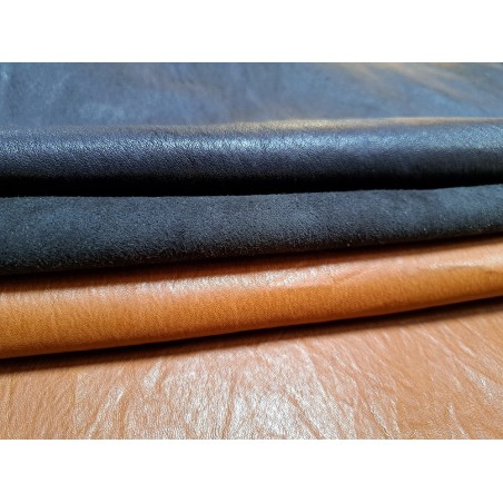 Lot de 3 peaux de cuir stretch - couleurs diverses - Cuir en Stock