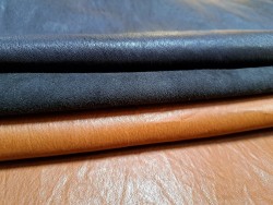 Lot de 3 peaux de cuir stretch - couleurs diverses - Cuir en Stock