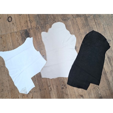 Lot de 3 peaux de cuir stretch - Diverses - Cuir en Stock