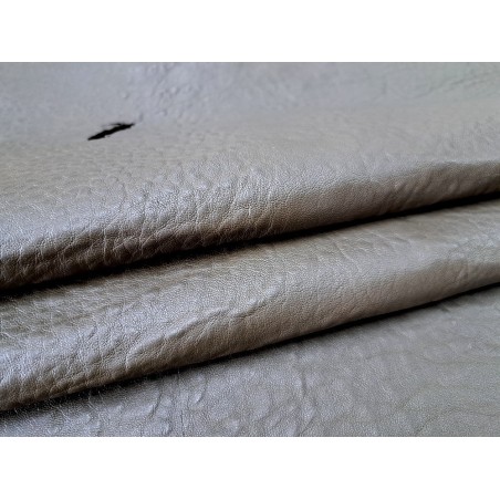 Peau de cuir de mouton ciré - Kaki - Cuir en Stock