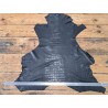peau de cuir de mouton - crocodile - noir - maroquinerie - Cuir en stock