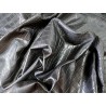 Peau de cuir de mouton ciré grain crocodile - Noir- Cuir en Stock