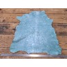 peau de cuir d'agneau métallisée - froissé - bleu - maroquinerie - cuir en stock