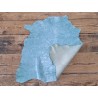 Peau d'agneau métallisé effet froissé - Bleu - Cuir en Stock