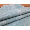 peau de cuir d'agneau métallisée - froissé - bleu - maroquinerie - Cuir en stock