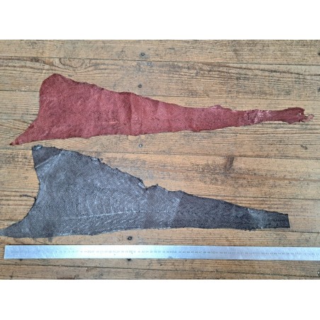 lot cabillaud - gris/irisée acajou - cuir en stock