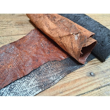 Lot de 2 peaux uniques - Cabillaud - cuir de poisson véritable - Cuir en Stock