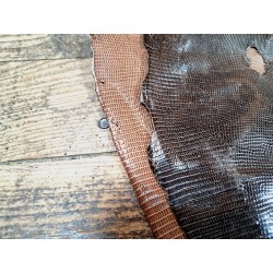 Peau de cuir de lezard - véritable - Cuir en stock