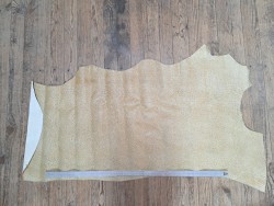 Demi-peau de cuir de veau grain façon écailles de poisson - Jaune ocre
