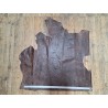 Morceau de cuir de veau grain crocodile effet vieilli - Marron - A
