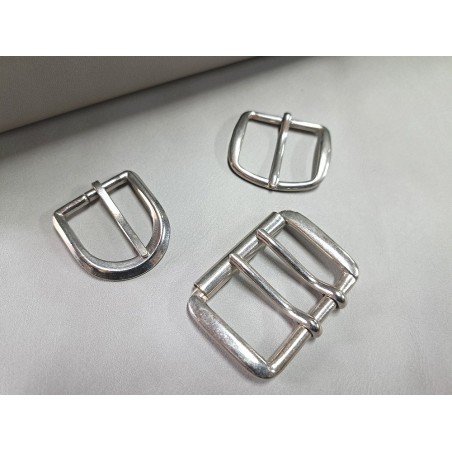 LOT de 3 boucles de ceinture - D - Nickelé - Cuirenstock