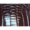 Peau de crocodile bordeaux - Cuir en Stock