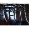 Peau de crocodile véritable - Noir - Cuir en Stock
