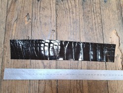 Peau de crocodile véritable - Noir - Cuir en Stock