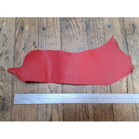 Morceau de cuir de requin - Rouge - maroquinerie - Cuir en Stock