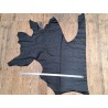 Morceau de cuir de vache grainé - Noir mat - Cuir en Stock