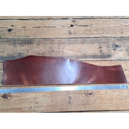 Morceau de collet tannage végétal pullup - Acajou - Cuir en Stock