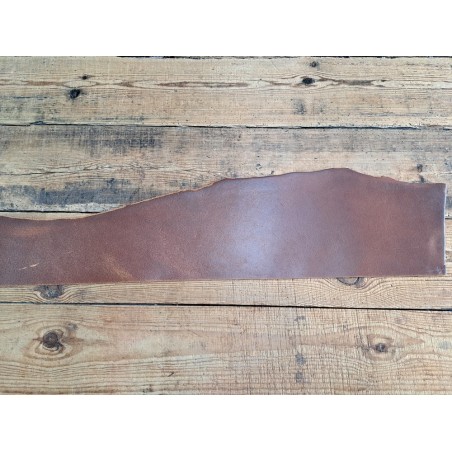 Morceau de collet tannage végétal pullup - Acajou - Cuir en Stock