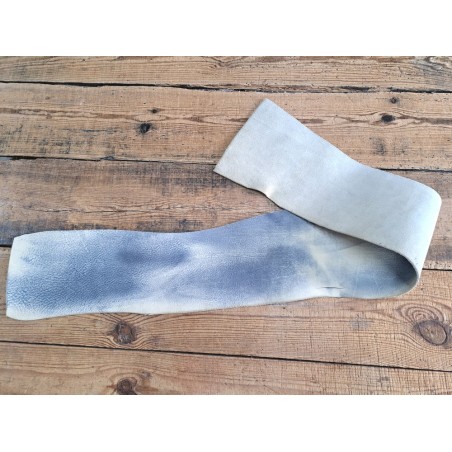 Bande de collet de vache minéral - Bleu/crème - Cuir en Stock