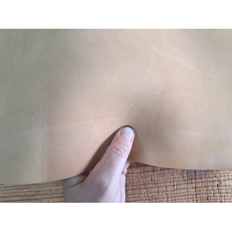 Morceau de collet tannage végétal nubuck - Beige - Cuir en Stock