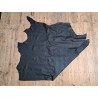 Grand morceau de cuir de veau Swift - souple et lisse - Noir