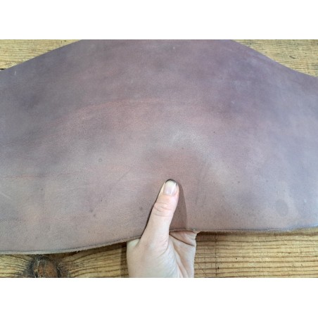 Bande de collet de vache tannage végétal - mauve - cuir à ceinture - Cuirenstock
