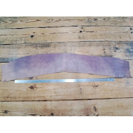 Bande de collet de vache tannage végétal - mauve - cuir à ceinture - Cuir en stock