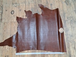 Morceau de cuir de vachette grain crocodile - Brun acajou - B