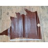 Morceau de cuir de vachette grain crocodile - Brun acajou - B
