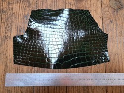 Peau de cuir de crocodile véritable - Vert anglais - Cuir en Stock
