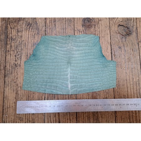 Peau de cuir de crocodile véritable - Vert anglais - Cuir en Stock