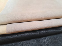 Lot de 3 peaux de cuir stretch - diverses couleurs - Cuir en Stock