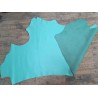 Demi-peau de cuir de vachette lisse - Bleu turquoise - Cuirenstock