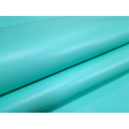 peau de cuir de vache lisse - bleu turquoise - Cuir en stock