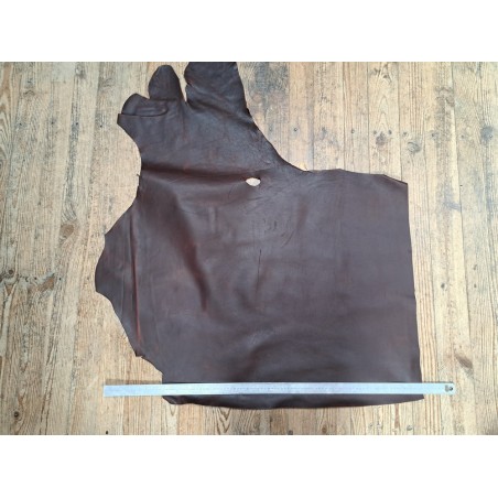 Morceau de cuir gras pullup - Marron - C - Cuir en Stock