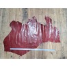Morceau de cuir de vachette ciré pullup - Tannage végétal - Rouge -A