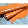 Morceau de cuir de vache lisse satiné - Orange - Cuir en stock